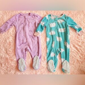 Carters 12 months babygirl fleece footie sleepers